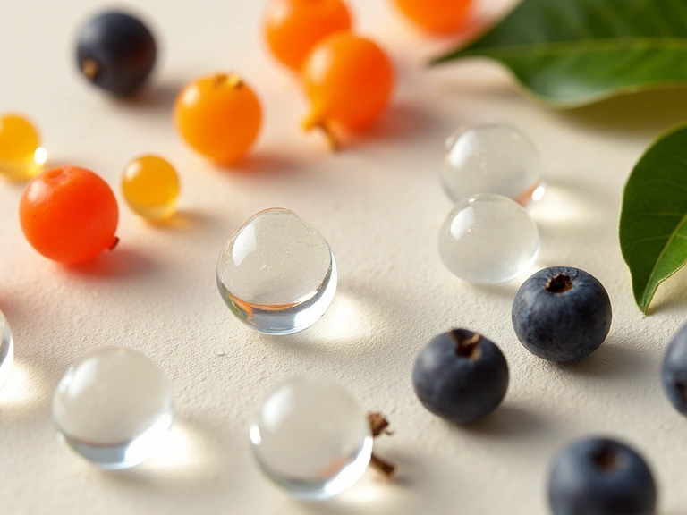 Natural ingredients like hyaluronic acid, collagen, and antioxidants for skincare.